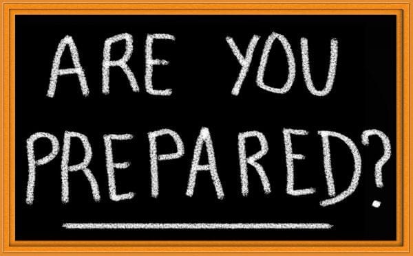 Chalkboard saying "Are you Prepared?"