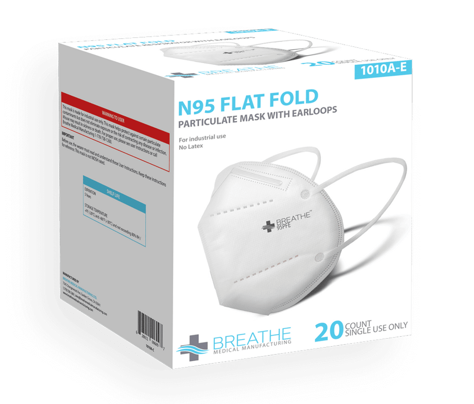 Flat Fold N95 Mask with Earloops
