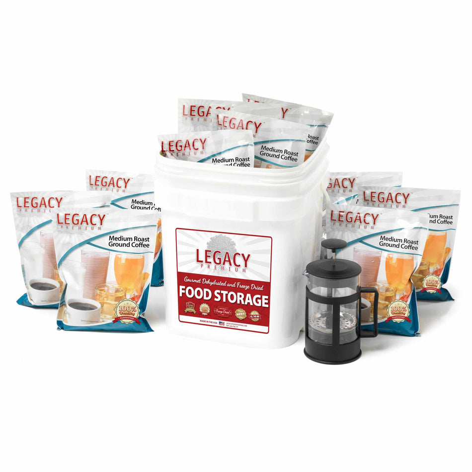 Ground Coffee 350 Serving Bucket with French Press