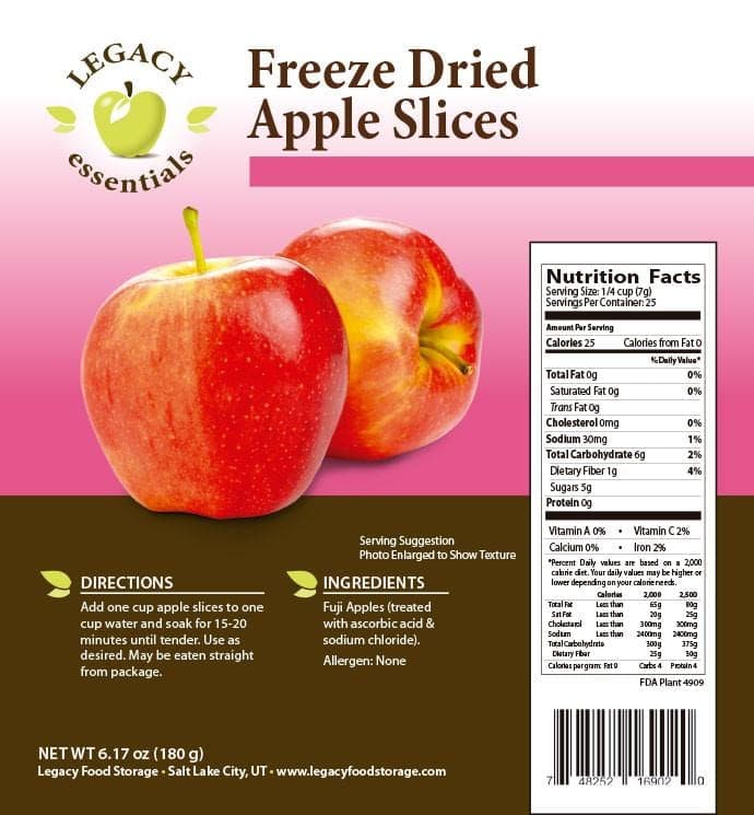 Freeze Dried Apple Slices Total Prepare Inc. Canada