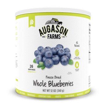 A can of freeze dried blueberries from Augason Farms