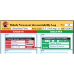 Firefighter REHAB receipt holder with check in and check out