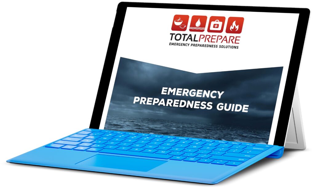 Free emergency plan template on a laptop