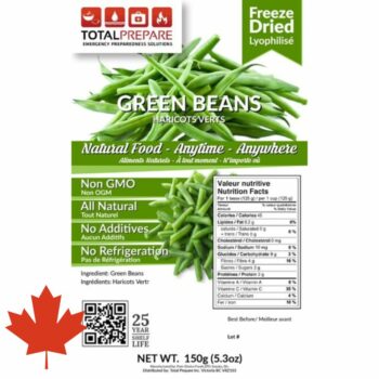 Freeze dried green beans with maple leaf