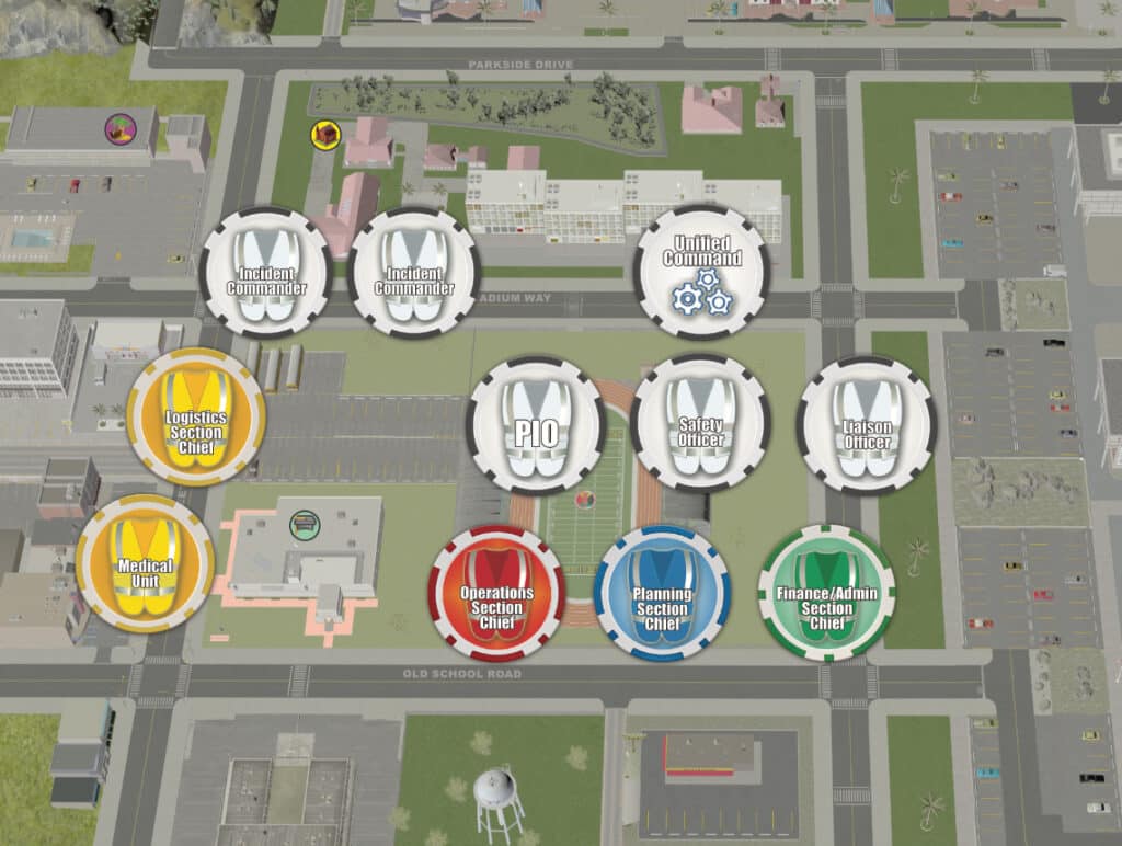 SimTac City map with markers