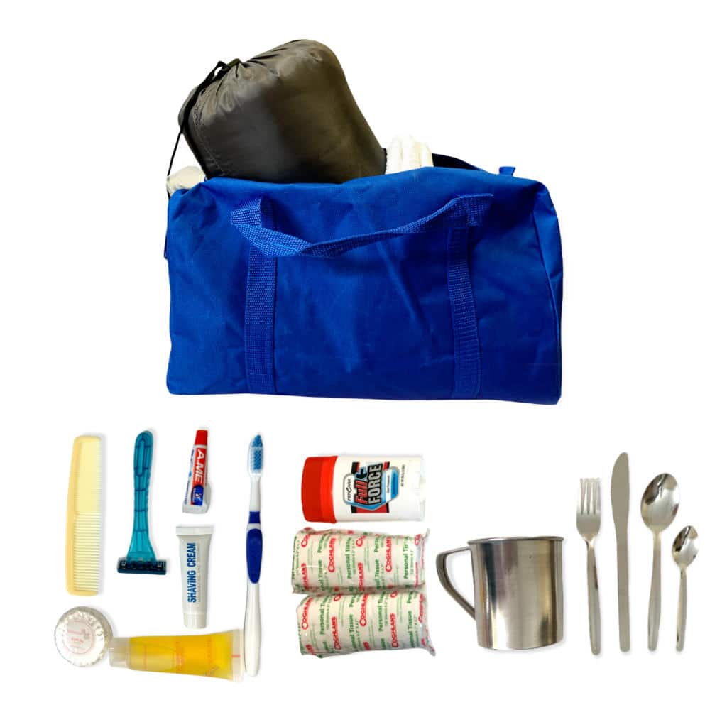 Personal Supplies Kit with contents displayed