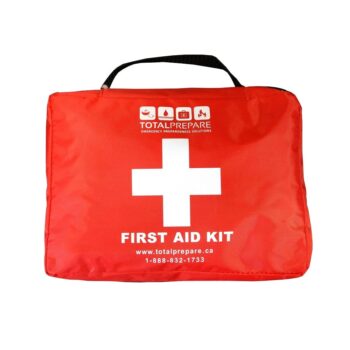 First Aid Bag clearly marked first aid with a big white cross for good measure.