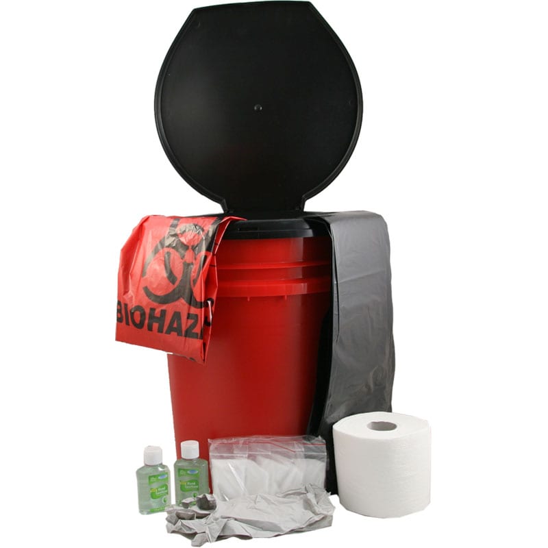 back-country sanitation/emergency toilet set for an emergency kit