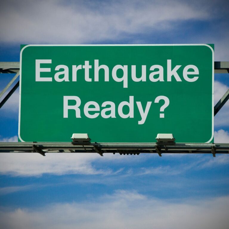 'Earthquake Ready?' sign