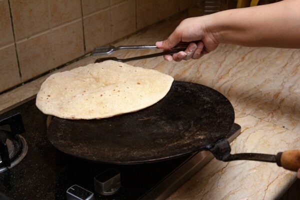 Making chapati bread